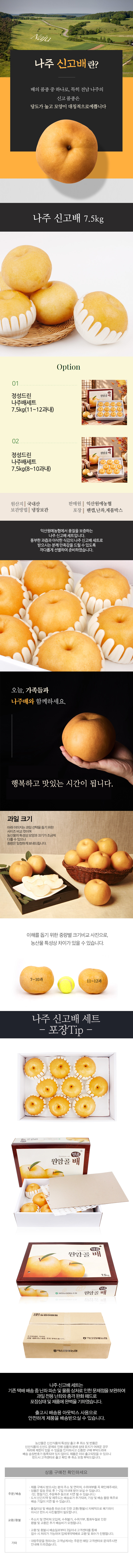  [명절특선] [농협공판장] 정성드린 프리미엄 나주배세트 2종 7.5kg (12과내/10과내)